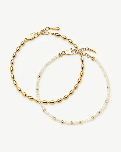 The Pearl-fect Bracelet Set | 18k Gold Plated Bracelets Missoma