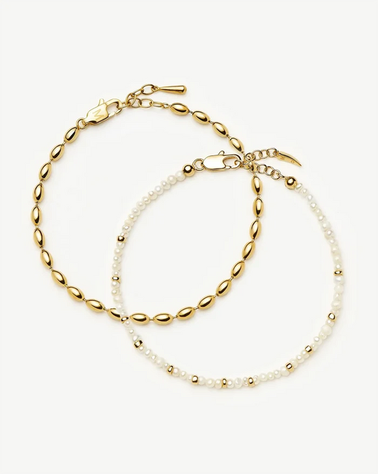 The Pearl-fect Bracelet Set | 18k Gold Plated Bracelets Missoma