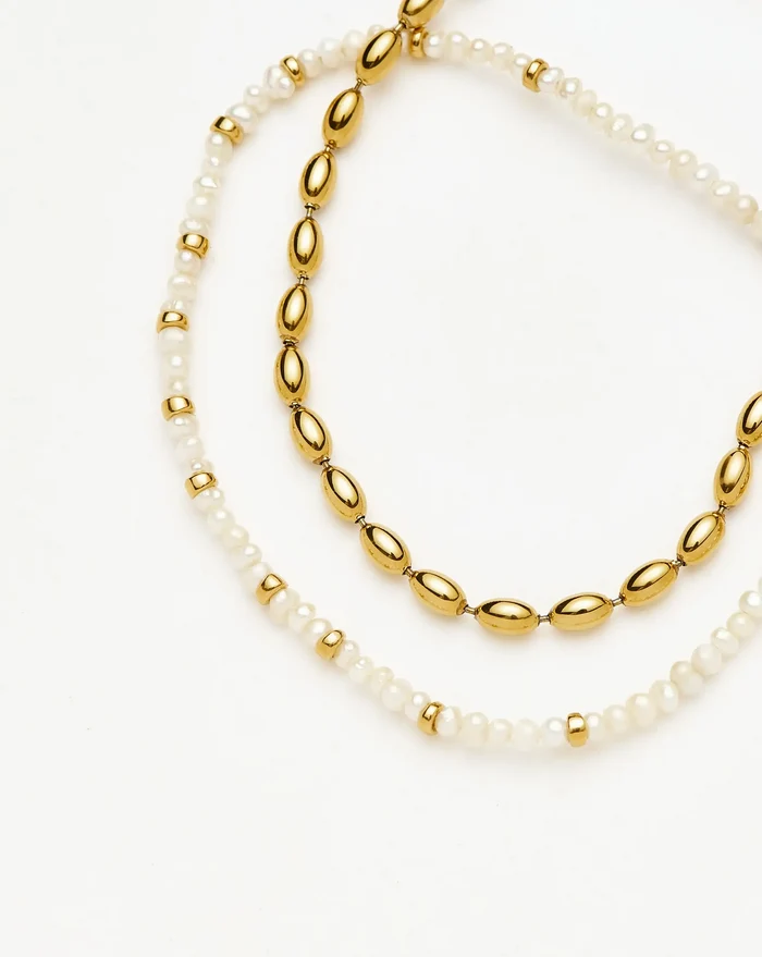 The Pearl-fect Bracelet Set | 18k Gold Plated Bracelets Missoma