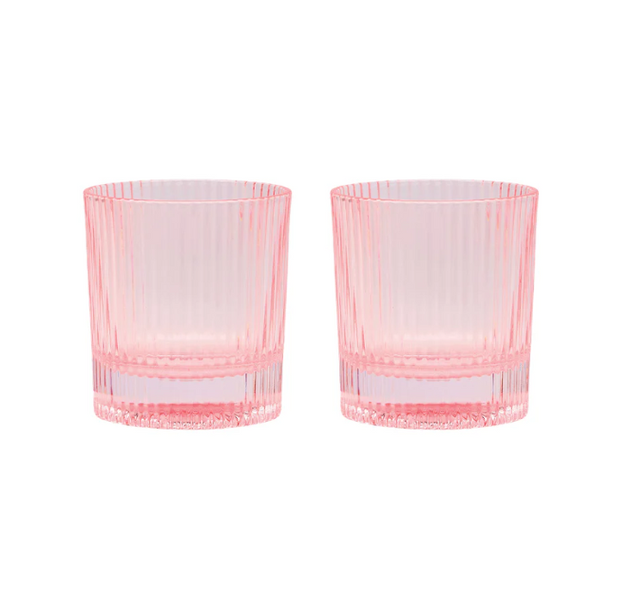 THE SCOUT LOWBALL GLASS-SET OF 2 BLUSH
