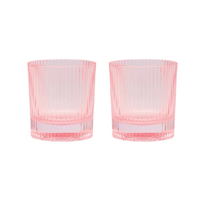 THE SCOUT LOWBALL GLASS-SET OF 2 BLUSH