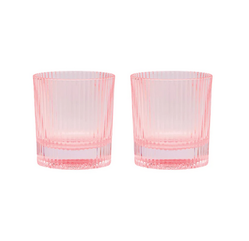 THE SCOUT LOWBALL GLASS-SET OF 2 BLUSH