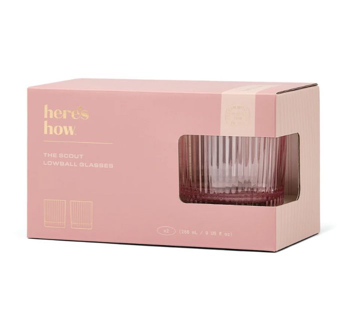 THE SCOUT LOWBALL GLASS-SET OF 2 BLUSH