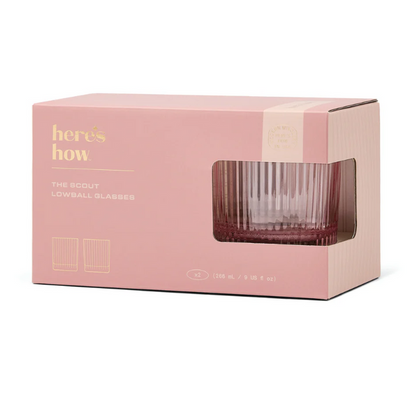 THE SCOUT LOWBALL GLASS-SET OF 2 BLUSH