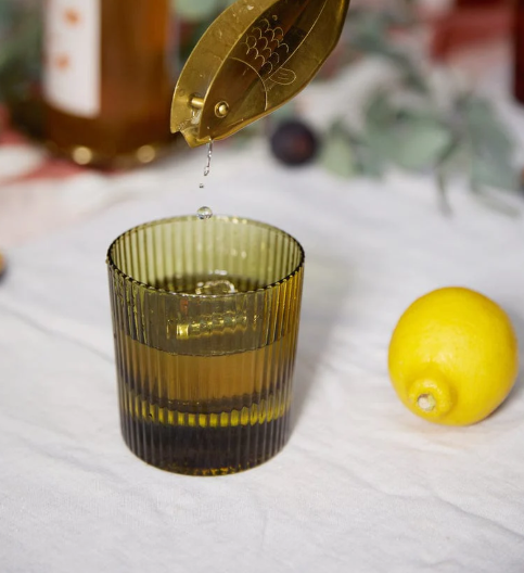 THE SCOUT LOWBALL GLASS-SET OF 2 OLIVE