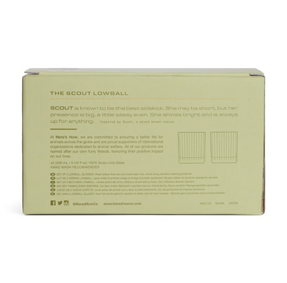 THE SCOUT LOWBALL GLASS-SET OF 2 OLIVE