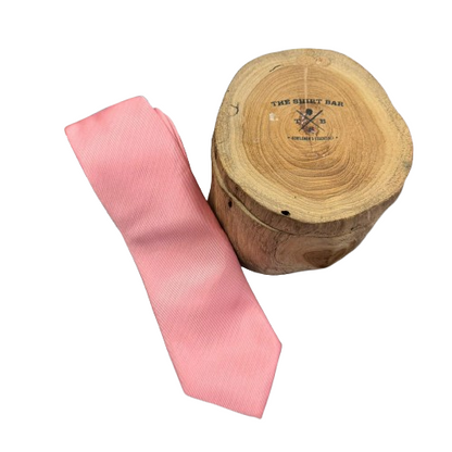 The Shirt Bar Solid Pink Powder Woven Necktie ,Size 7cm