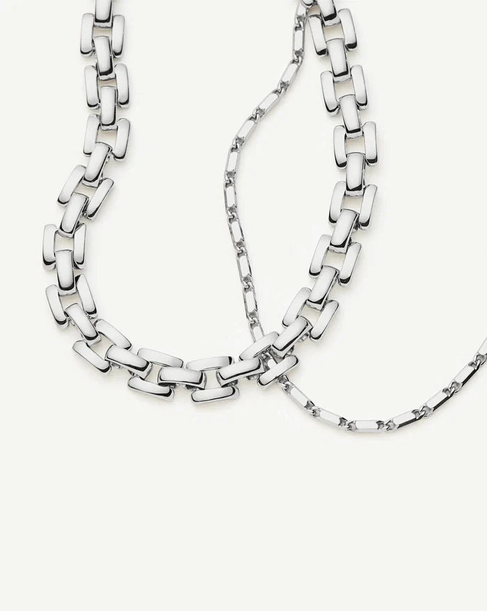 Lucy Williams Horizon & Timepiece Bracelet Set | Sterling Silver/Platinum Plated Bracelets Missoma
