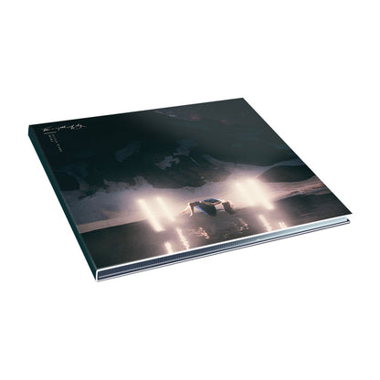 A square album cover by This Patch of Sky features a futuristic vehicle with bright headlights on a reflective surface in a dark, mountainous landscape, reminiscent of "Pale Lights." The album rests on a white background.