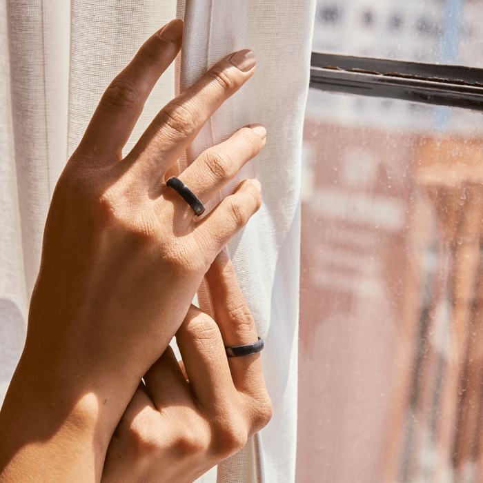Elements Luxe Thin Silicone Ring - Midnight Pearl