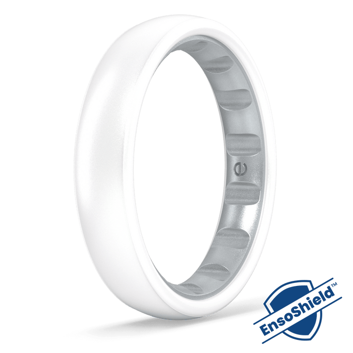 Elements Luxe Thin Silicone Ring - Pearl
