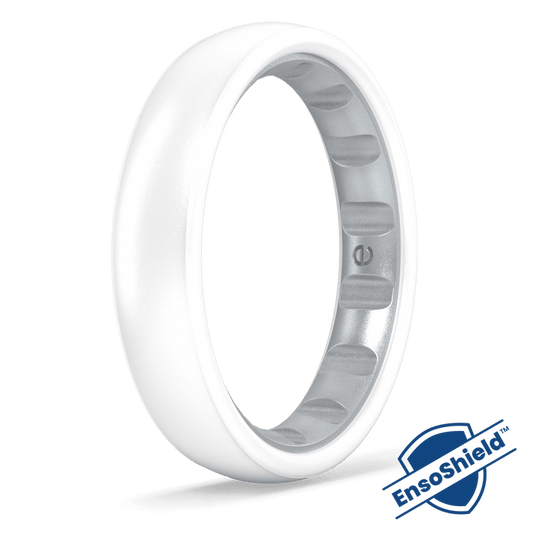 Elements Luxe Thin Silicone Ring - Pearl
