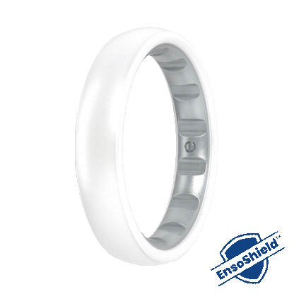 Elements Luxe Thin Silicone Ring - Pearl