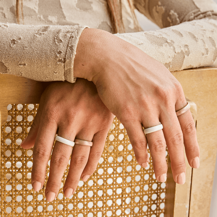 Elements Luxe Thin Silicone Ring - Pearl
