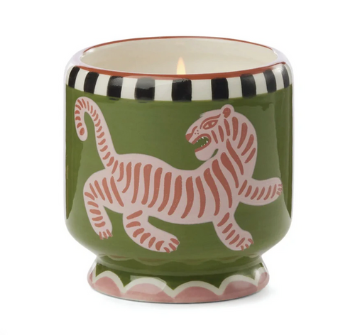 TIGER CERAMIC CANDLE BLACK CEDAR 8OZ