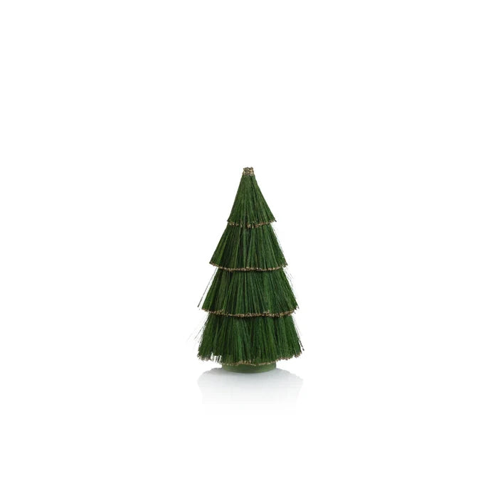 TIGER GRASS GREEN TREE WITH GOLD GLITTER TRIM 12 IN