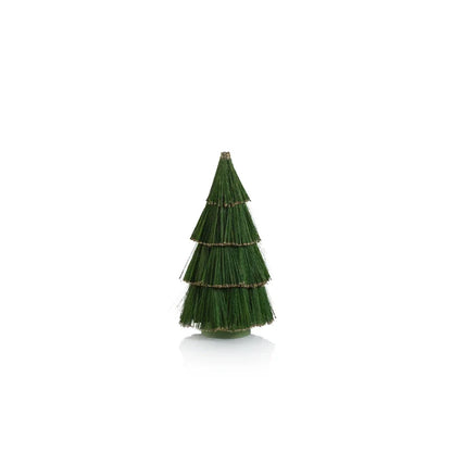 TIGER GRASS GREEN TREE WITH GOLD GLITTER TRIM 12 IN