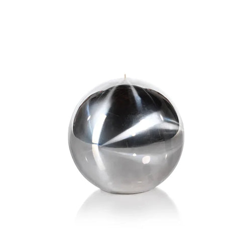 TITANIUM BALL CANDLE- SILVER/4.75"