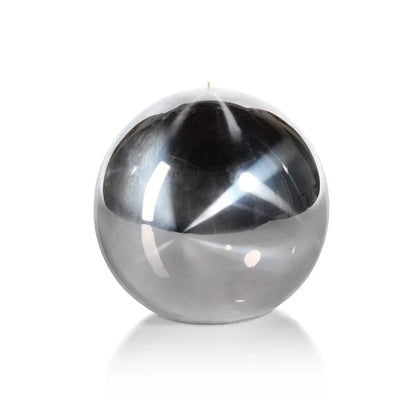 TITANIUM BALL CANDLE- SILVER/6"