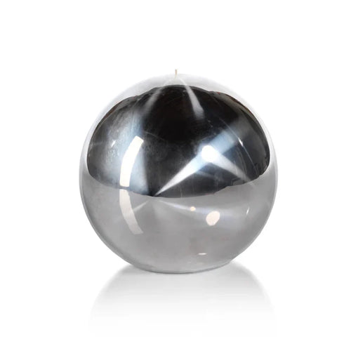 TITANIUM BALL CANDLE- SILVER/6"