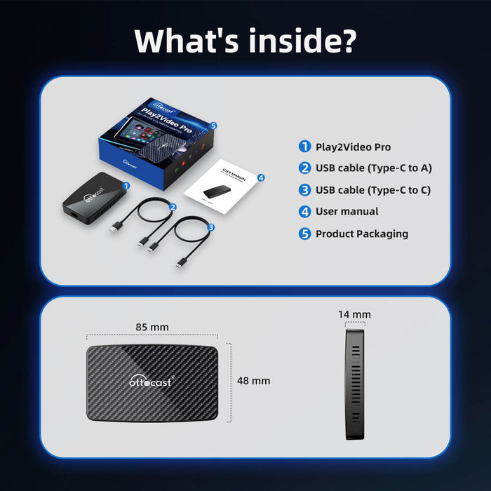 (Today Special Offer 40% OFF) Play2Video Pro Wireless CarPlay/ Android Auto Adapter With YouTube & Netflix