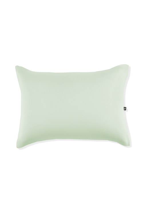 Light green pillow on a white background