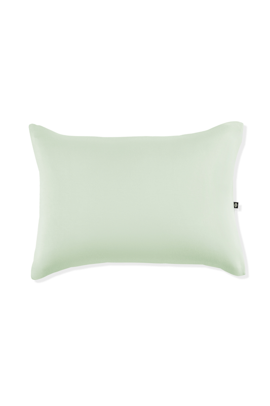 Light green pillow on a white background