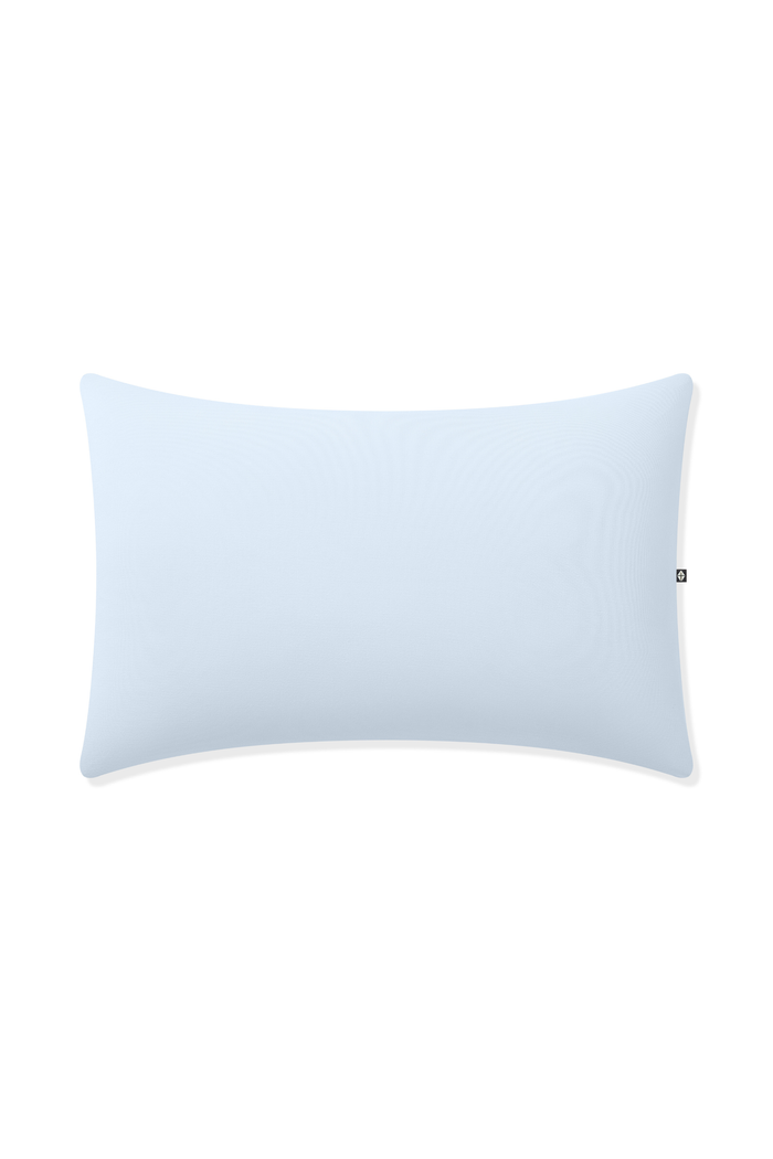 Blue pillow on white background