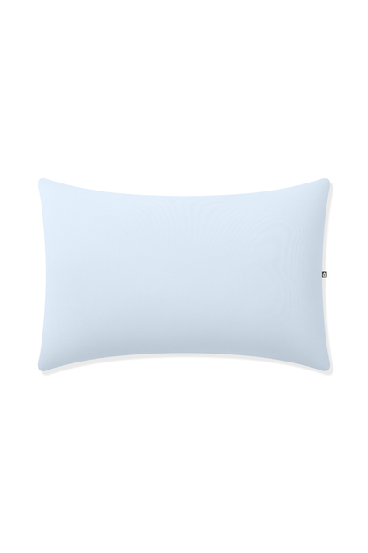 Blue pillow on white background