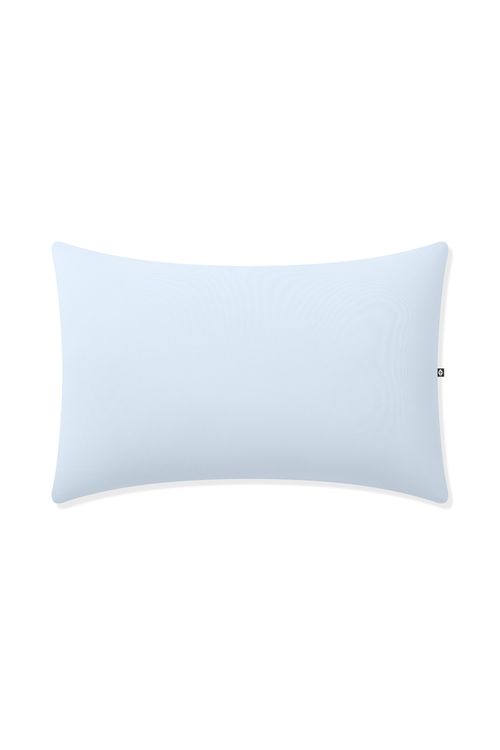 Blue pillow on white background