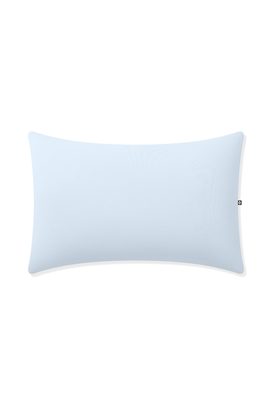 Blue pillow on white background