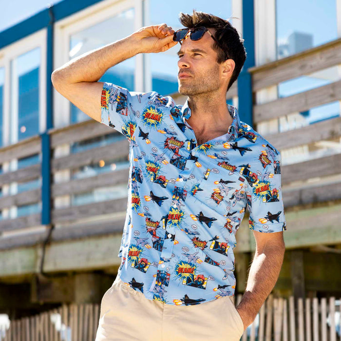 RSVLTS Top Gun Short Sleeve Shirt Top Gun "Blasting Bogeys" – KUNUFLEX Short Sleeve Shirt Top Gun "Blasting Bogeys" – KUNUFLEX Short Sleeve Shirt