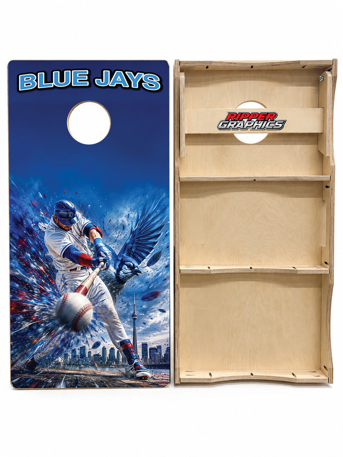 Toronto Blue Jays Baseball Inspired Cornhole Design