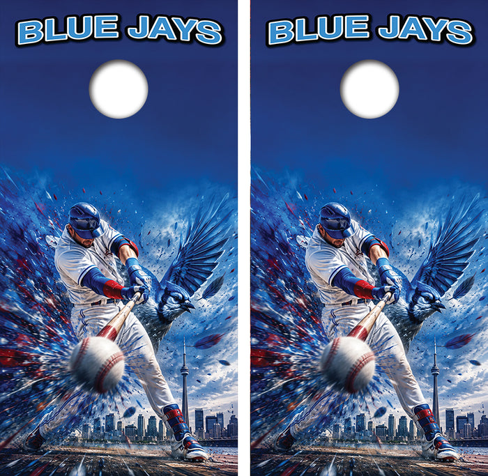 Toronto Blue Jays Baseball Inspired Cornhole Design