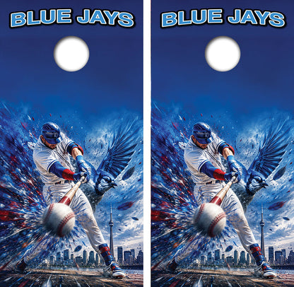 Toronto Blue Jays Baseball Inspired Cornhole Design