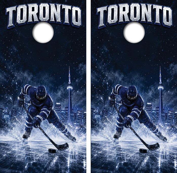 Toronto Maple Leafs Inspired Cornhole Design