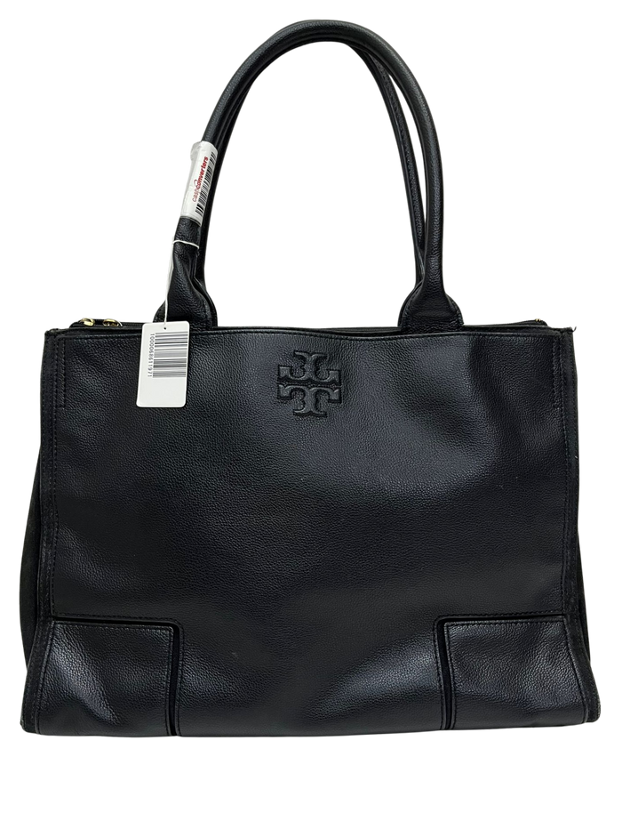 Tory Burch Large Double Zip Tote Black CanvasLeather Bag