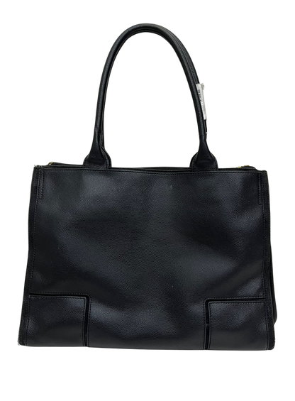 Tory Burch Large Double Zip Tote Black CanvasLeather Bag