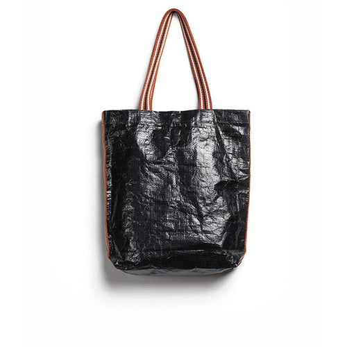 TOTE BAG LAMU BLACK AND RED STRAP