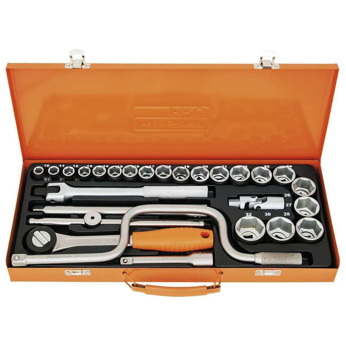 Tramontina Pro Socket Set 1/2" DR x 27pc (6 Point Socket) 10-32mm