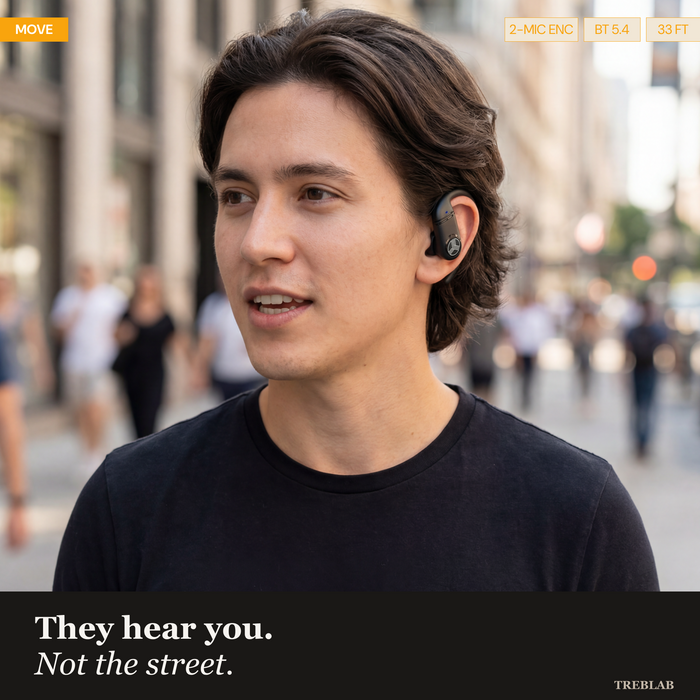 TREBLAB X4 Over the Ear Earbuds Wireless Bluetooth, 11H, IPX5 | Bluetooth Headphones Waterproof IPX5, 2500mAh Powerbank Case, Gaming Mode 60ms, ENC Mic, Sport Hook Fit