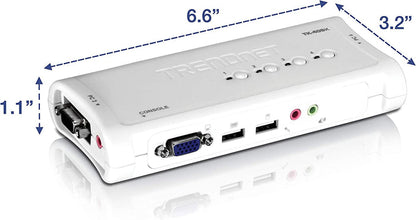 TRENDnet 4-Port USB KVM Switch and Cable Kit with Audio TK-409K