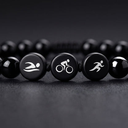 Triathlon Black ID Bracelet