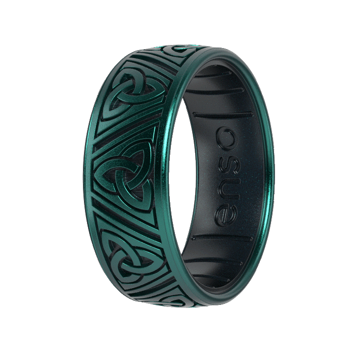 Etched Celtic Silicone Ring - Trinity Triangles
