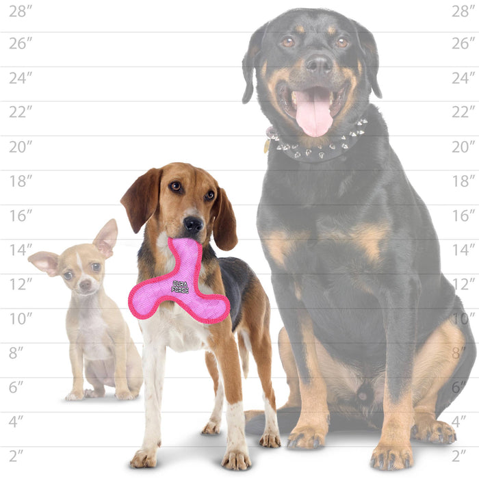 Tuffy Dog Toys - VIP Products - DuraForce Jr Boomerang - Pink, Durable, Squeaky Dog Toy - Dog.Dog.Cat.