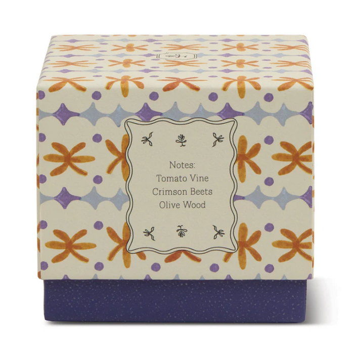 TULIP GLASS ORANGE W/PRINTED BOX-GARDEN & GROVE