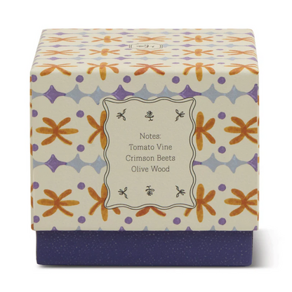 TULIP GLASS ORANGE W/PRINTED BOX-GARDEN & GROVE