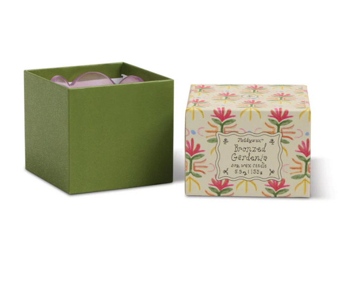 TULIP GLASS PURPLE W/ PRINTED BOX- BRONZED GARDENIA