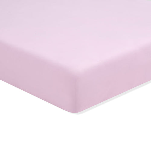 Solid light purple fitted sheet on a white background