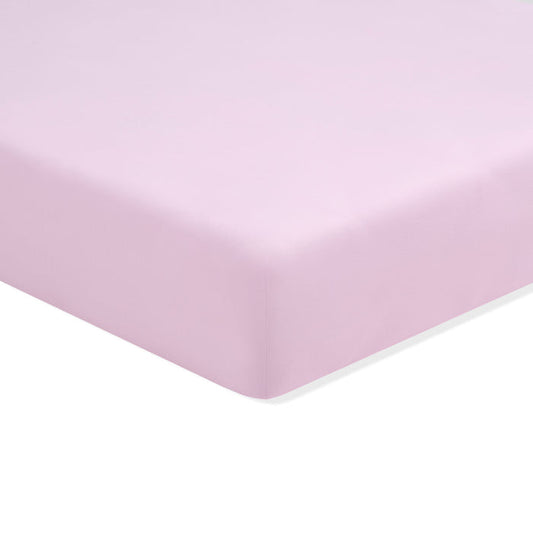 Solid light purple fitted sheet on a white background